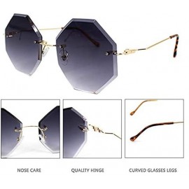 Rimless Color Lens Sunglasses Stylish Sunnies Eyewear Metal Sunglasses - D - Grey - C518Q8GSYKZ $12.75