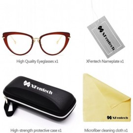 Oval Women Clear Lens Fashion Retro Cateye Eyeglasses Classic Eyewear Sunglasses - Brown/Transparent - CI1805RQTIO $9.61