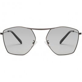 Aviator Men and women fashion retro polygon single beam aviator sunglasses prom mirror party travel - Gray - C418T4SQY2T $18.29