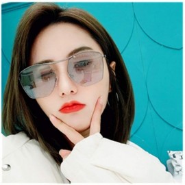 Aviator Men and women fashion retro polygon single beam aviator sunglasses prom mirror party travel - Gray - C418T4SQY2T $18.29