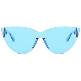 Cat Eye Women's Fashion Cat Eye Shade Sunglasses Plastic Sunglasses - Blue - CG18UNOQEOE $9.03