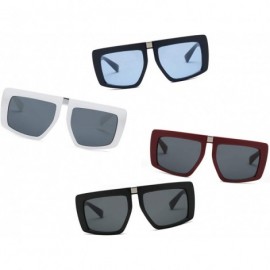 Square Women Retro Vintage Flat Lens Oversized Square Sunglasses - Maroon - C518I570LOS $11.07