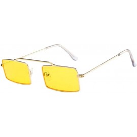 Rimless Vinatge Metal Frame Sunglasses for Women - Small Square Sun Glasses Cute Candy Color Eyewear Flat Top Mirrored - CC19...