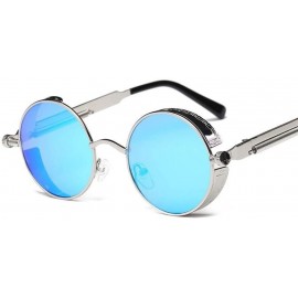 Round Metal Round Steampunk Sunglasses Men Women Fashion Glasses Retro Frame Vintage Sunglasses UV400 (Color 5) - 5 - CY199EL...