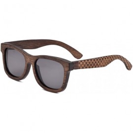 Aviator Bamboo Wood Polarized Sunglasses For Men & Women - Temple Carved Collection - CW188R9WW6H $23.80