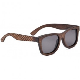 Aviator Bamboo Wood Polarized Sunglasses For Men & Women - Temple Carved Collection - CW188R9WW6H $23.80