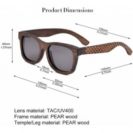 Aviator Bamboo Wood Polarized Sunglasses For Men & Women - Temple Carved Collection - CW188R9WW6H $23.80