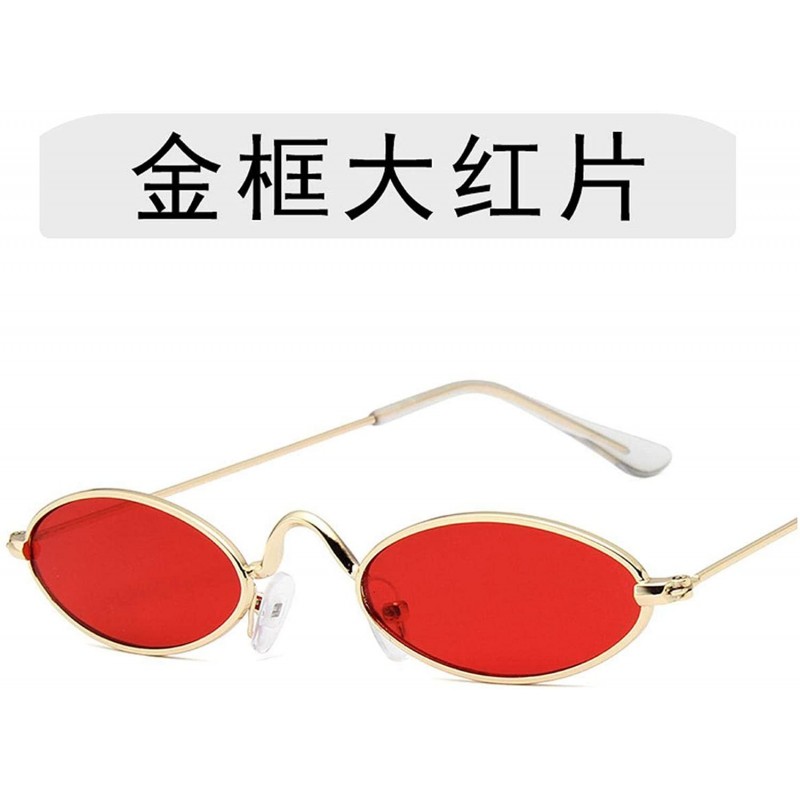 Aviator Retro Classic Small Oval Sunglasses Men Women Metal Frame Fashion Vintage Round Sun Glasses UV400 Shades - 4 - CK198A...