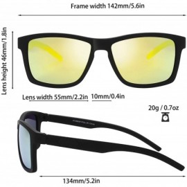 Square Polarized Rectangular Sunglasses Driving Fishing - 3-rubber Black - CH18WQDEI4M $13.85