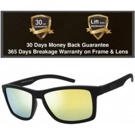 Square Polarized Rectangular Sunglasses Driving Fishing - 3-rubber Black - CH18WQDEI4M $13.85