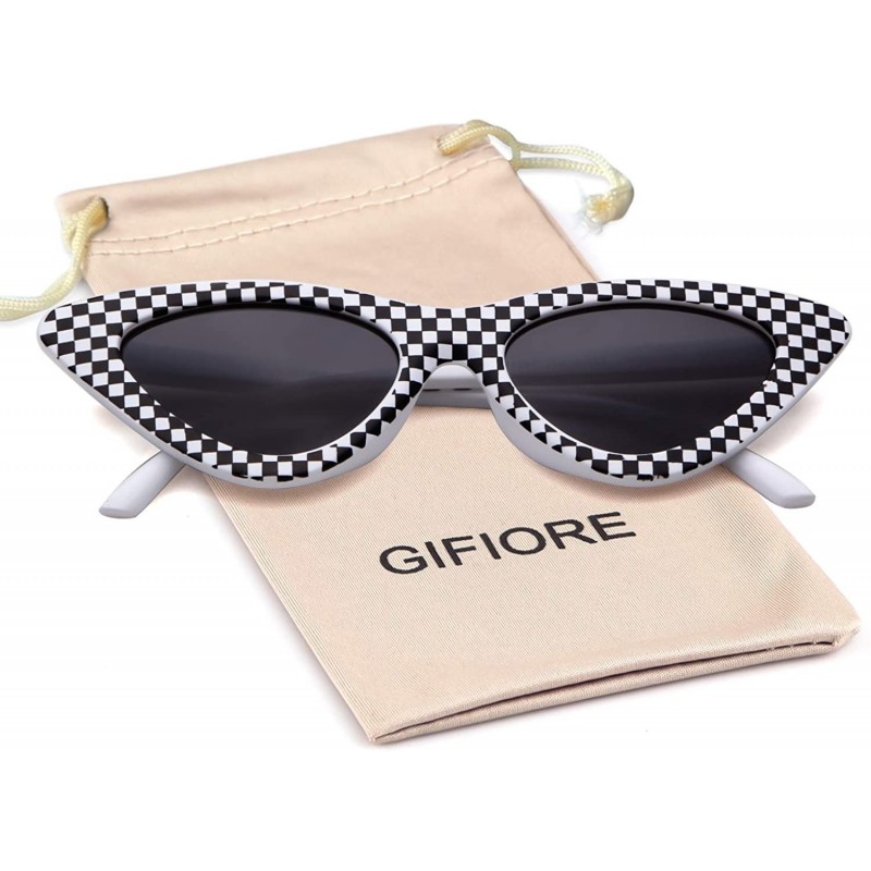 GIFIORE Retro Vintage Cat Eye Sunglasses for Women Clout Goggles