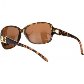 Butterfly Womens Polarized Rectangular Rhinestone Trim Butterfly Sunglasses - Tortoise Gold Brown Clear Stone - CD18ONWKN67 $...