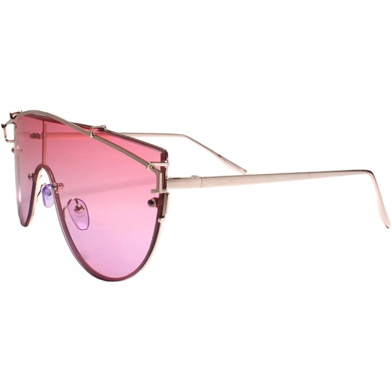 Aviator Designer Sophisticated Fancy Fashionable Womens Sunglasses - Pink / Purple - CI18Z0CI36W $15.57