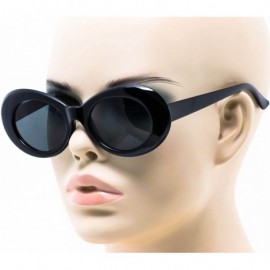 Oversized NIRVANA Kurt Cobain Oval Bold Vintage Sunglasses For Women Men Clout Goggle Sunglasses - Black-black - CJ182GQLADR ...