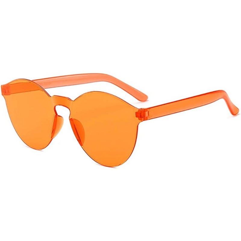 Round Unisex Fashion Candy Colors Round Outdoor Sunglasses Sunglasses - Light Orange - CY199S94QD5 $17.80