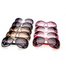 Oval Women Fashion Oval Shape UV400 Framed Sunglasses Sunglasses - Wine Red - CM196H7E5NC $12.34