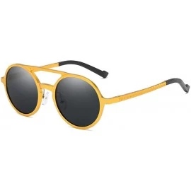 Oval Aluminum magnesium sunglasses retro round frame polarized glasses men's sunglasses classic sunglasses - Silver - C1190MX...