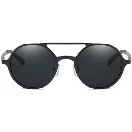 Oval Aluminum magnesium sunglasses retro round frame polarized glasses men's sunglasses classic sunglasses - Silver - C1190MX...