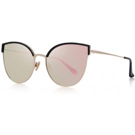 Cat Eye DESIGN Women Brand Designer Cat Eye Polarized Sunglasses UV400 C01 Black - C02 Pink - CL18XE9C4QL $17.16