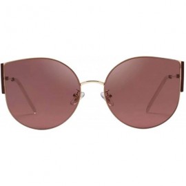 Cat Eye Womens Stylish Simple Cat eye Metal Mirrored Sunglasses for Women 58082 - Plum Purple - CC18QMNYL0Q $15.48