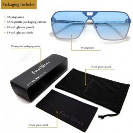 Round Rimless Mirrored Sunglasses Oversized One Piece Frameless Eyeglasses Men Women FW1019 - C1-blue - CJ18L75AK64 $10.98