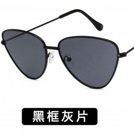 Semi-rimless Fashion Ladies Retro Cat Eye Women Sunglasses Tinted Color Lens Metal Big Frame Popular Classic Sun Glasses - 9 ...