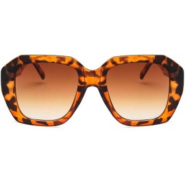 Square Unisex Sunglasses Fashion Bright Black Grey Drive Holiday Square Non-Polarized UV400 - Leopard Brown - C718RH6SEKW $12.05