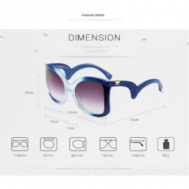 Square 2018 Clear Oversized Square Sunglasses Women Gradient Super Star Fashion Brand - Tea - CK189KGMTTY $10.78