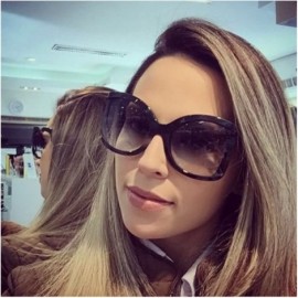 Square 2018 Clear Oversized Square Sunglasses Women Gradient Super Star Fashion Brand - Tea - CK189KGMTTY $10.78