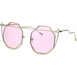 Square Octagon Metal Rim Art Nouveau Deco Steam Punk Mod Sunglasses - Gold Pink - CL18E09GAME $16.60