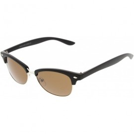 Oval Classic Oval Shaped Semi-Rimless Half Frame Horn Rimmed Sunglasses - Tortoise-gold Brown - CD11V1ZRH5L $8.63