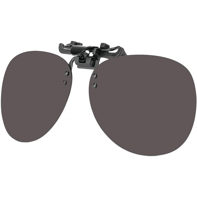 Aviator Clip On- Flip Up- Adjustable Spring Clip on- Driving Lens - A1 Medium Size Aviator / Smoke Lens - C818X3XLEOW $10.01