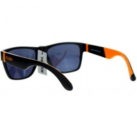 Square KUSH Sunglasses Matte Black Classic Square Frame Unisex Fashion - Black Orange - CS1896HSI6M $7.67