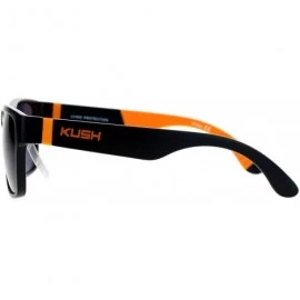 Square KUSH Sunglasses Matte Black Classic Square Frame Unisex Fashion - Black Orange - CS1896HSI6M $7.67