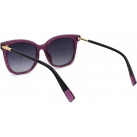 Rectangular Womens Snug Thin Plastic Boyfriend Horn Rim Sunglasses - Purple Smoke - CS18WS3HZHY $9.40