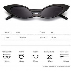 Cat Eye Women Cat Eye Sunglasses Vintage Small Sun Glasses Female Eyeglasses Red Black - Purple - CA196R0CIYR $11.60