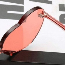 Aviator Polarized Sunglasses Transparent Frameless Vacation - Multicolor - C7190R6KT32 $9.20