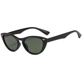 Cat Eye Cat eye sunglasses fashion ladies sunglasses - Bright Black G15 - CZ1999IUNRA $21.57