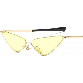 Cat Eye Cat Eye Sunglasses for Women Small Face Metal Frame Candy Color Eyewear UV400 - C6 Gold Champagne - C91902ZE3HH $15.36