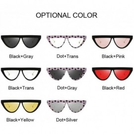 Oversized Oversize Square Frame Flat Top Sunglasses Women Retro Cat Eye Sun Glasses Femalel - Black Trans - CW1998TG8OT $12.79