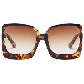 Oversized Vintage Inspired Women Sunglasses Plastic Bold Rim Big Square Designer Shades - Tortoise Brown - CK1906MQL52 $18.94