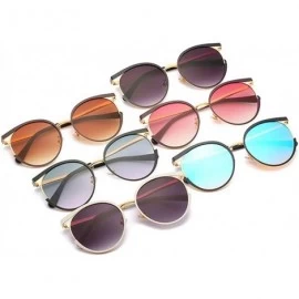 Round Ultra light Fashion Lady Unique Designer Sunglasses Round Frame Men Cat Glasses UV400 - Red - CF18SM2E0ED $10.08