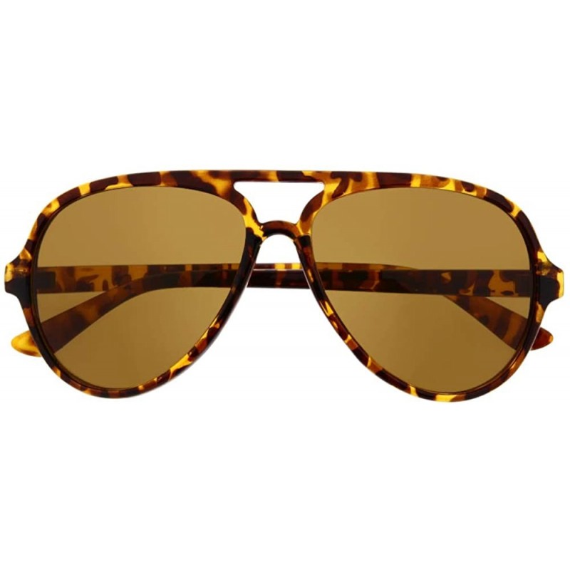 Aviator Polarized Aviator Sunglasses for Men with Plastic Frame - Tortoise - CC12BWOKCIJ $14.56