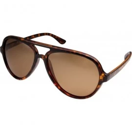 Aviator Polarized Aviator Sunglasses for Men with Plastic Frame - Tortoise - CC12BWOKCIJ $14.56