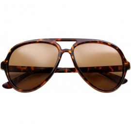 Aviator Polarized Aviator Sunglasses for Men with Plastic Frame - Tortoise - CC12BWOKCIJ $14.56