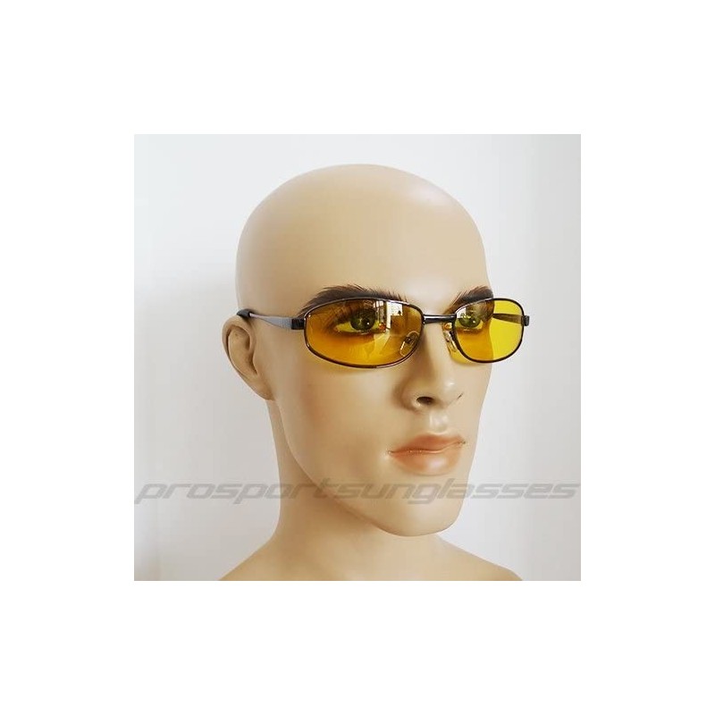 YELLOW Lens Sun Glasses for Night Driving Anti Glare - Gunmetal ...