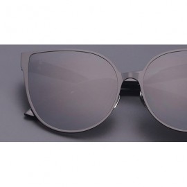 Cat Eye New Style Vintage Cat Eye Mirror Lens Sunglasses Silver metal Frame - CK126IBR35L $10.53