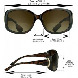 Square Sexy Bifocal Sunglasses for Women. Black - Tortoise Shell Brown or Animal Pattern Frame with Metal Accent. - CD18E7XEN...