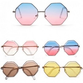 Goggle big vintage polygon sunglasses female 2019 octagon tinted clear sun glasses for women men metal frame uv400 - CY18RR0U...