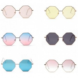 Goggle big vintage polygon sunglasses female 2019 octagon tinted clear sun glasses for women men metal frame uv400 - CY18RR0U...